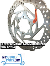 140 mm high-performance brake disc for electric scooter and e-bike with resin pads"